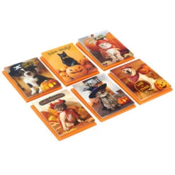 Hallmark Pet Puns Boxed Halloween Cards Assortment, Pack Of 48