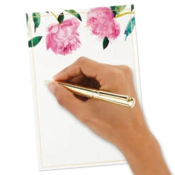 Hallmark Pink Peonies Stationery Set, Box Of 20 -Best Christmas Decoration Stores Pink Peonies Stationery Set 1499STN1137 04