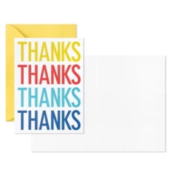 Hallmark Primary Colors Assorted Blank Thank-You Notes, Pack Of 48 -Best Christmas Decoration Stores Primary Colors Blank ThankYou Notes Assortment Pack 5STZ1057 05