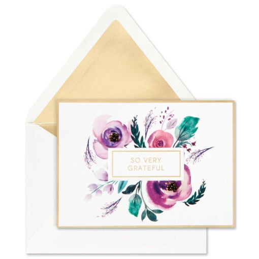 Hallmark Purple Flowers Blank Thank-You Notes, Box Of 8 - Image 2