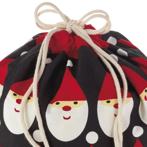 Hallmark 10" And 20" Santa And Stripes 2-Pack Fabric Christmas Gift Bags - Image 5