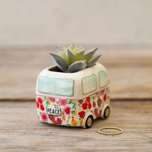 Natural Life Faux Succulent In Van Planter, 2" - Image 2