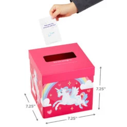 Hallmark Colorful Unicorn Classroom Valentines Set With Light-Up, Musical Mailbox -Best Christmas Decoration Stores Unicorn Kids Classroom Exchange Valentines and Box 5VBX2959 04
