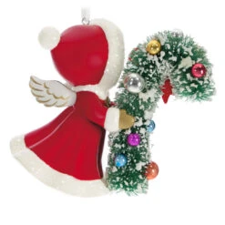 Hallmark Vintage Angel Porcelain Ornament -Best Christmas Decoration Stores Vintage Angel With Candy Cane Keepsake Ornament 2499QXT4127 06