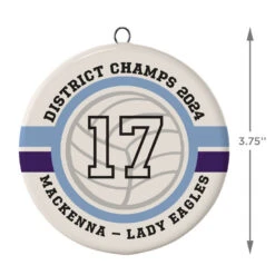Volleyball Ceramic Circle Personalized Ornament -Best Christmas Decoration Stores Volleyball Ceramic Circle Personalized Ornament 1999QHE1711B109 03