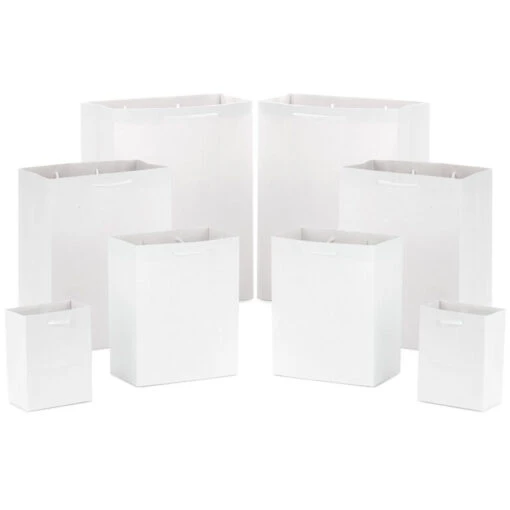 Hallmark White Assorted Sizes 8-Pack Gift Bags