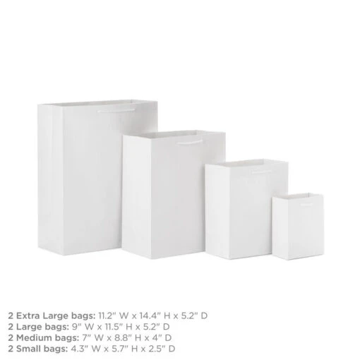 Hallmark White Assorted Sizes 8-Pack Gift Bags - Image 2