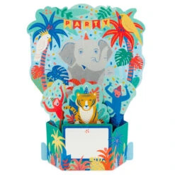 Hallmark Wild Animal Party Boxed Pop-Up Birthday Cards, Pack Of 8 -Best Christmas Decoration Stores Wild Animal Party PopUp Boxed Birthday Cards 5STZ1174 03