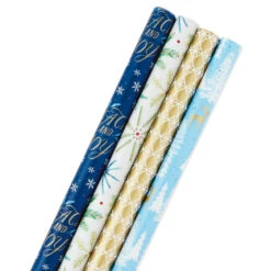 Hallmark Woodland Charm 4-Pack Holiday Wrapping Paper Assortment, 120 Sq. Ft.